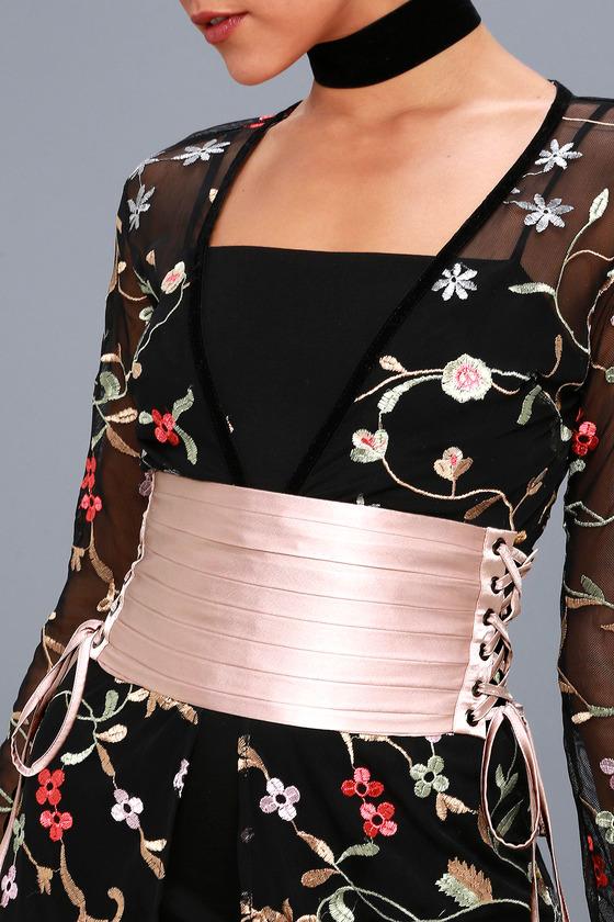 New Friends Colony Betty Blush Pink Lace-up Corset Belt | Lulus