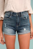 Sneak Peek Sing Along Medium Wash Distressed Denim Shorts | Lulus