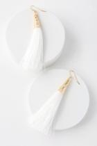 Bellamy White Tassel Earrings | Lulus