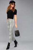 Etophe | Plaid The Part Black And White Plaid High-waisted Pants | Size Small | Lulus