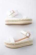 Bamboo Cecilio White Espadrille Flatform Sandals | Lulus