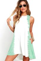 Rvca Sucker Punched Sage Green Tie-dye Swing Dress | Lulus