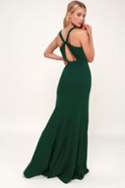 Always Be In Love Forest Green Twist-back Maxi Dress | Lulus