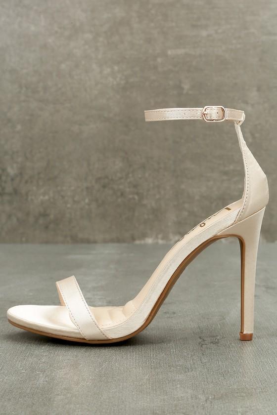 Loveliness Blush Satin Ankle Strap Heels | Lulus
