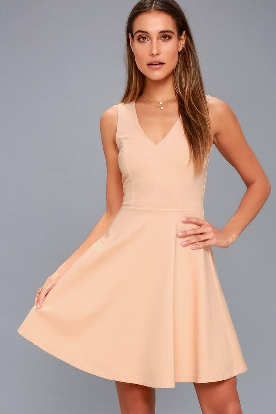 Bon Appetit Peach Skater Dress | Lulus