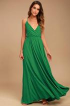 Lulus Everything's All Bright Green Backless Maxi Dress