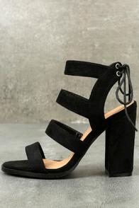 Betani Sydney Black Suede High Heel Sandals