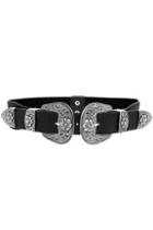 Lulus Hey Dude Black And Antiqued Silver Double Buckle Belt