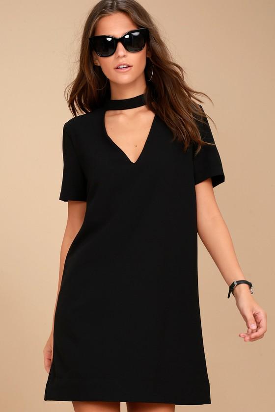 Mono B | Your One And Only Black Cutout Shift Dress | Size Large | 100% Polyester | Lulus