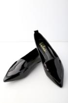 Emmy Black Patent Pointed Loafers | Lulus