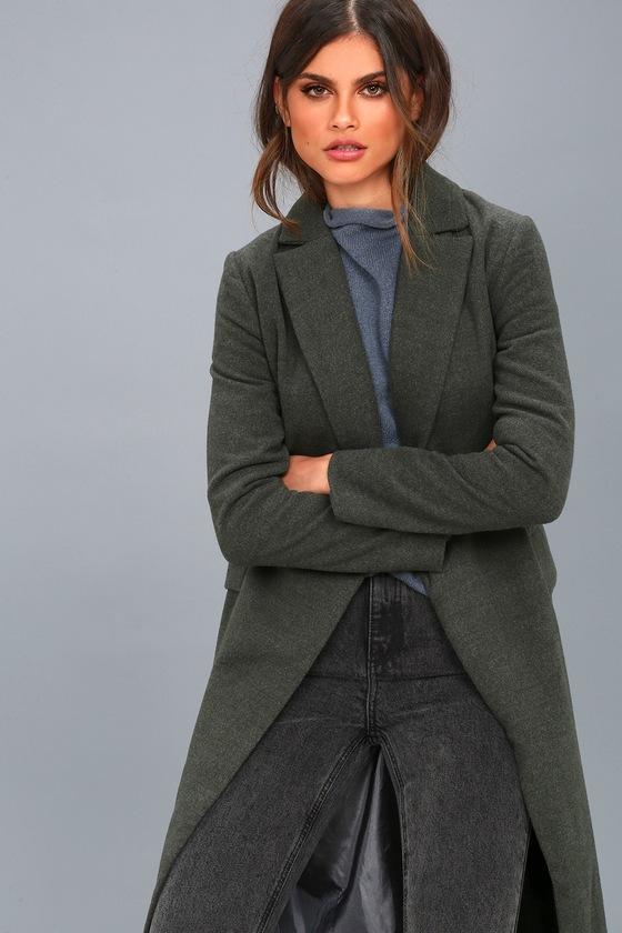 Re:named | Windy City Charcoal Grey Trench Coat | Size Large | 100% Polyester | Lulus