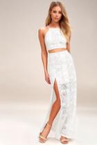 Vivid Details White Lace Two-piece Maxi Dress | Lulus