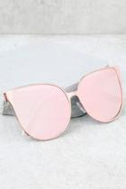 Lulus Hollywood Hues Rose Gold And Pink Mirrored Sunglasses