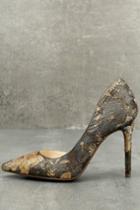 Jessica Simpson | Lucina Metallic Multi Brocade D'orsay Pumps | Size 7.5 | Gold | Lulus