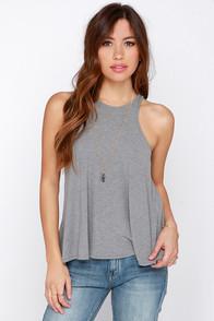 Dee Elle Tanks So Much Grey Tank Top