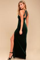 Crazy Over You Forest Green Velvet Maxi Dress | Lulus