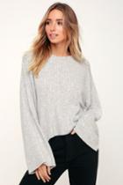 Cuddle Up Love Light Heather Grey Sweater Top | Lulus