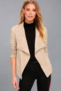Bb Dakota Wade Light Beige Vegan Suede Jacket