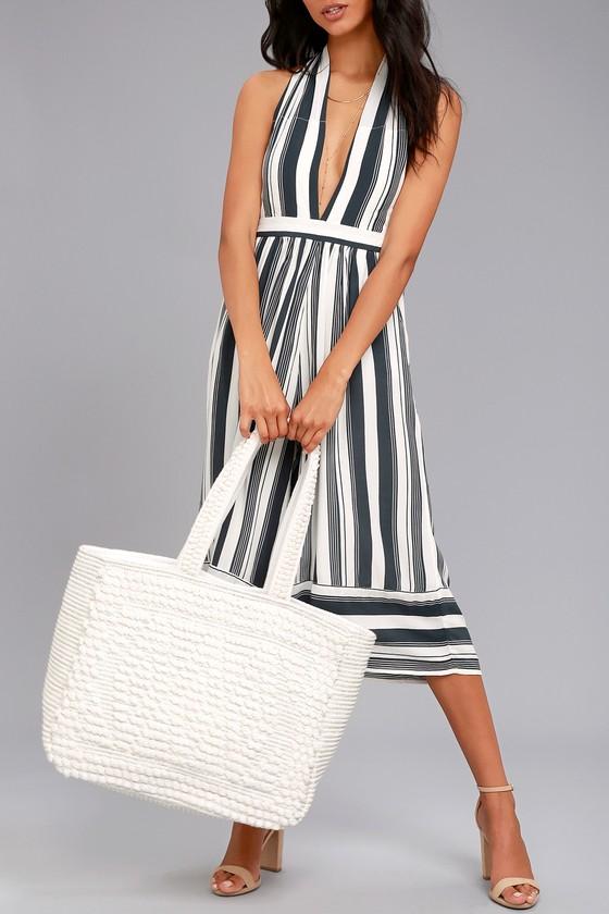 Lulus | Cadence Silver And Ivory Woven Tote | White