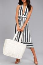 Lulus | Cadence Silver And Ivory Woven Tote | White