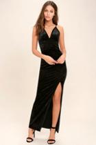 Astr The Label Farrah Black Velvet Maxi Dress