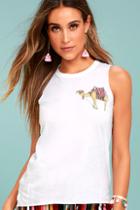 Chaser Pocket Camel White Muscle Tee