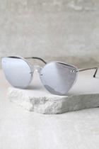 Lulus Spitfire Alpha 2 Clear And Silver Mirrored Sunglasses