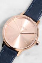 Nixon Kensington Leather Rose Gold And Navy Watch