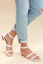 Quin White Flat Sandal Heels | Lulus