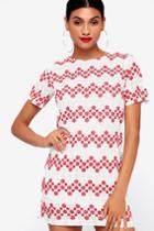 I. Madeline Main Squeeze Red And White Floral Embroidered Shift Dress | Lulus