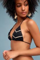 Tavik Lea Black Striped Bikini Top | Lulus