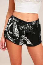 Amuse Society Beach Side Black And White Tropical Print Shorts | Lulus