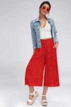 Rd Style Reach For The Sky Red Star Print Drawstring Culotte Pants | Lulus