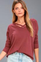 Simply Amazing Washed Mauve Sweater Top | Lulus