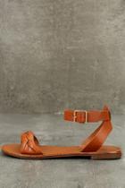 Breckelle's Tinsley Tan Ankle Strap Sandals