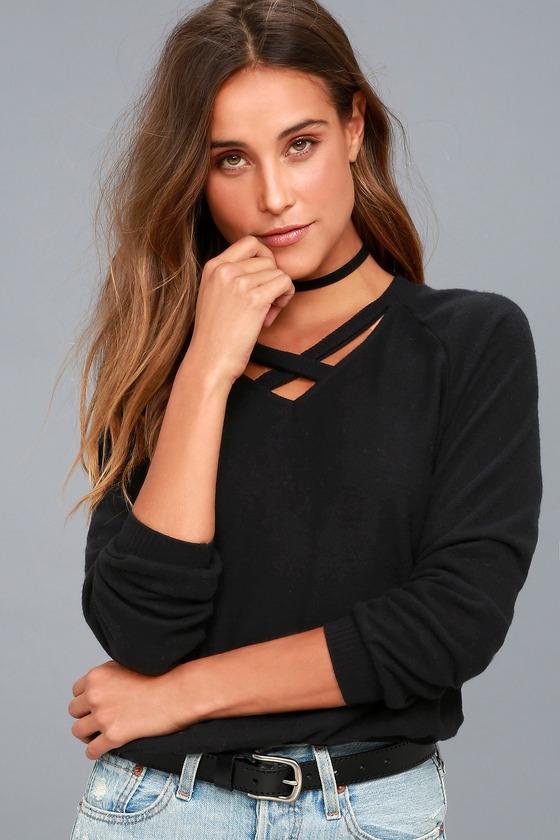 Project Social T | Paths That Cross Black Sweatshirt | Size X-small | Lulus