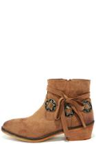 Mi.im Bonnie Camel Suede Ankle Booties