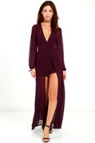 Lulus Gone With The Whirlwind Plum Purple Romper