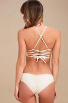 Billabong Bright One Cream Embroidered Bikini Bottom | Lulus