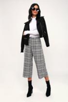 Elevated Black And White Houndstooth Culottes | Lulus