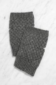 Fame Accessories Trellis Trained Dark Grey Fingerless Gloves