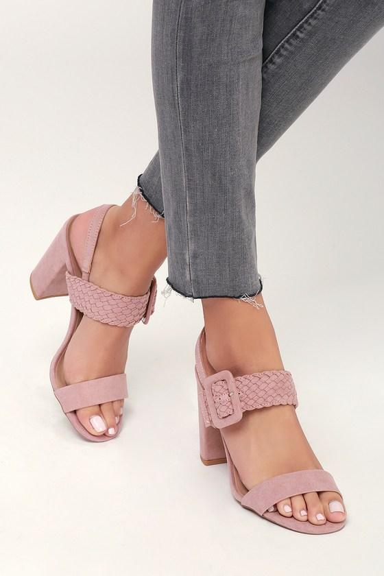 Qupid Cappadocia Desert Rose Suede High Heel Sandal Heels | Lulus