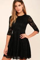 Lulus Love Letter Black Lace Dress