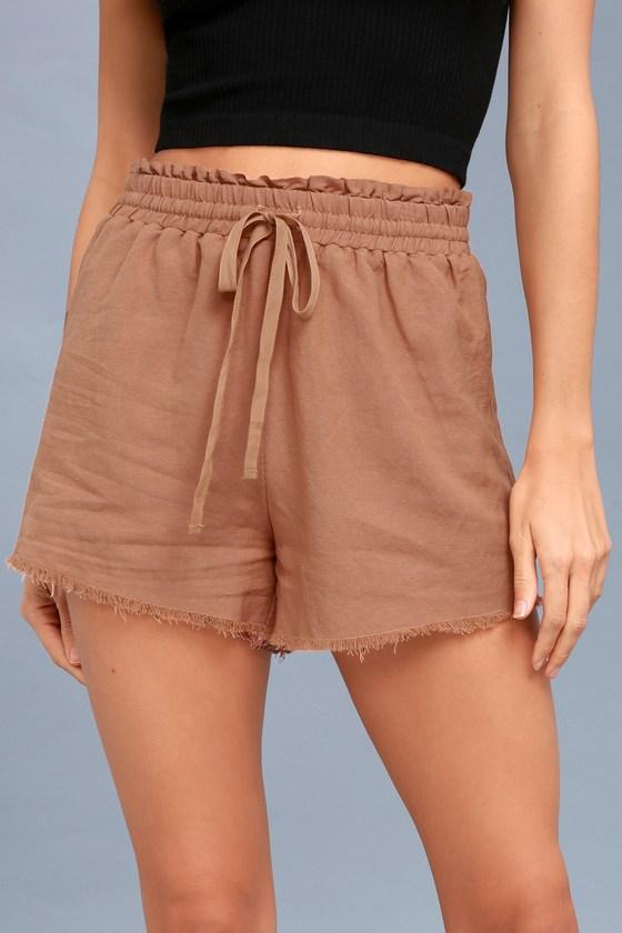 Coconut Tree Nude Drawstring Shorts | Lulus