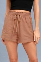 Coconut Tree Nude Drawstring Shorts | Lulus