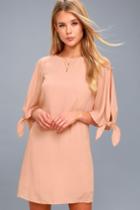 Unspoken Love Blush Pink Tie-sleeve Shift Dress | Lulus
