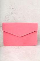 Lulus Daily To-do Pink Velvet Clutch
