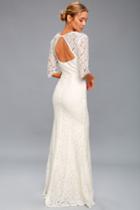 Belinda White Lace Maxi Dress | Lulus