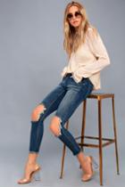 One X One Teaspoon | Freebirds Ii Medium Wash Distressed High-waisted Skinny Jeans | Size 24 | Blue | Lulus