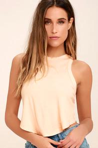 Lulus Gimme More Light Peach Crop Top